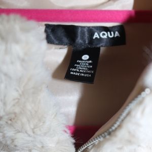 white faux fur vest